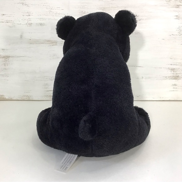 Anico Black Bear Plush 12” Stuffed Animal Toy Realistic Cuddly Soft Shimmery Fur - Picture 4 of 9
